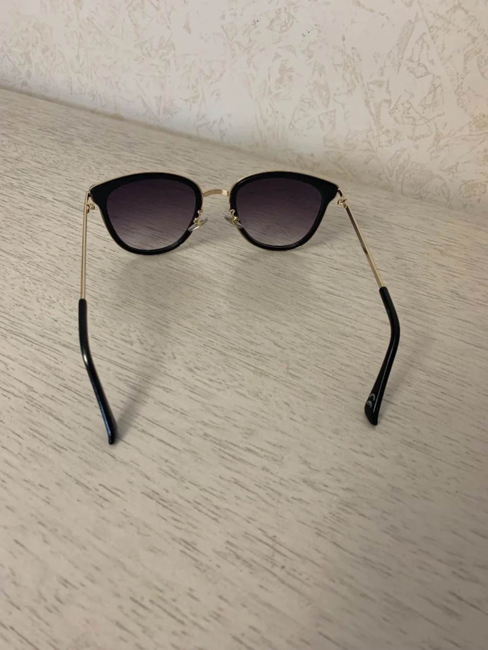 Women’s Black and Gold-Toned Framed Sunglasses